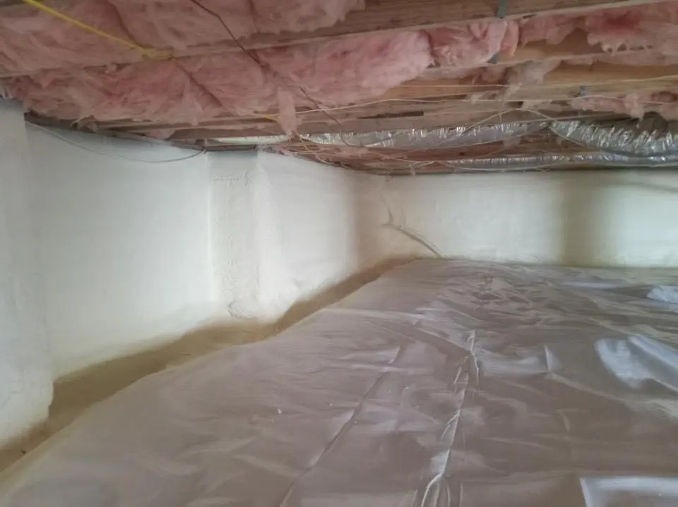 Crawl space encapsulation with closed-cell spray foam for Spray Foam Roofing in East Manchester